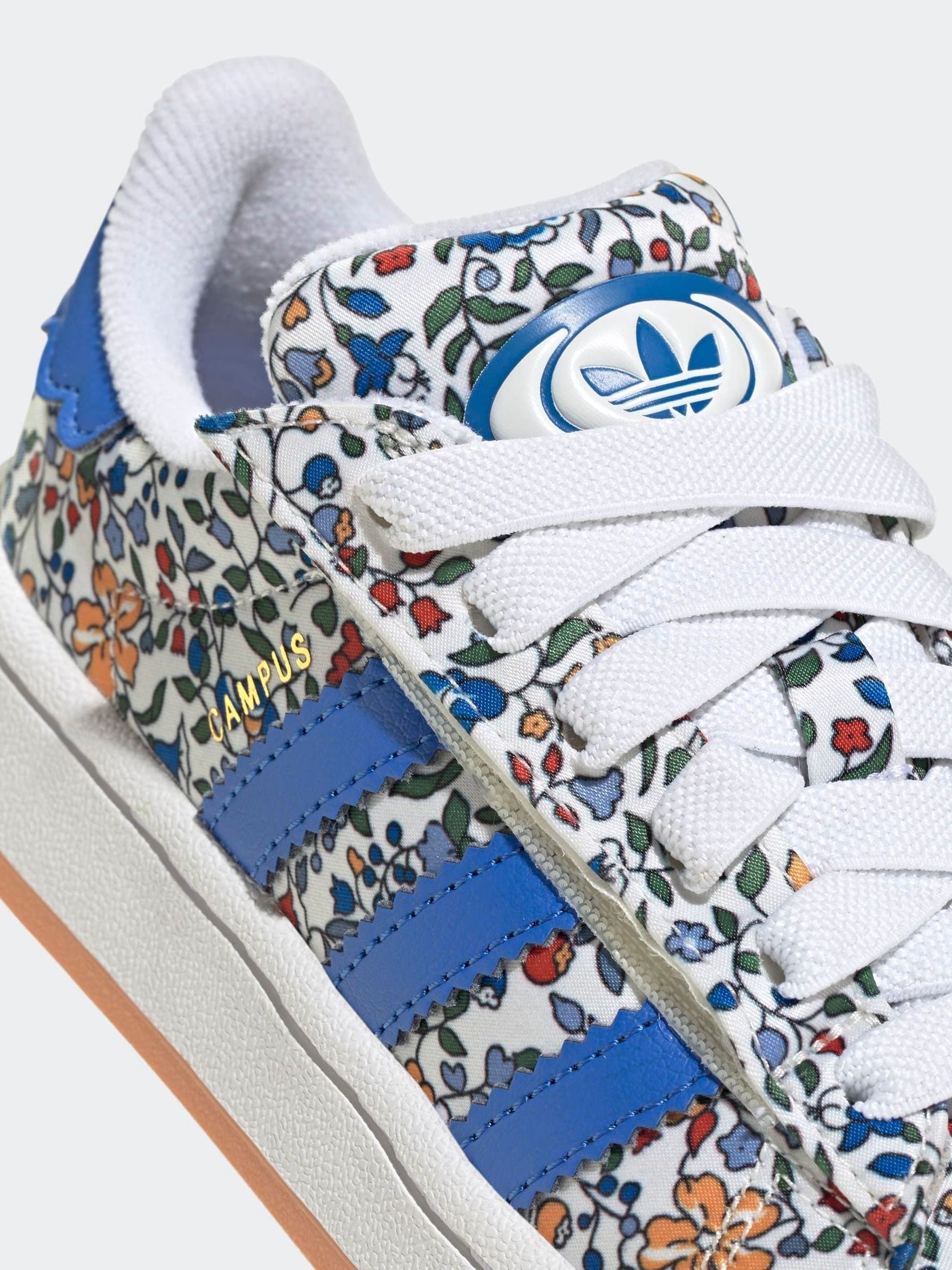 adidas Originals Blue Campus 00S X Liberty London Comfort Closure Elastic Lace Shoes image 9