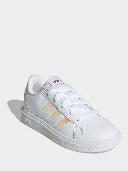 adidas White Grand Court Lifestyle Lace Tennis Shoes image 3