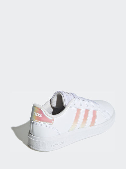 adidas White Grand Court Lifestyle Lace Tennis Shoes image 4