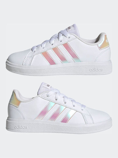 adidas White Grand Court Lifestyle Lace Tennis Shoes image 5