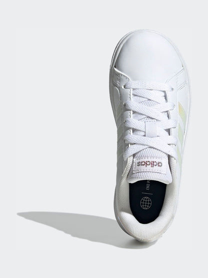 adidas White Grand Court Lifestyle Lace Tennis Shoes image 6