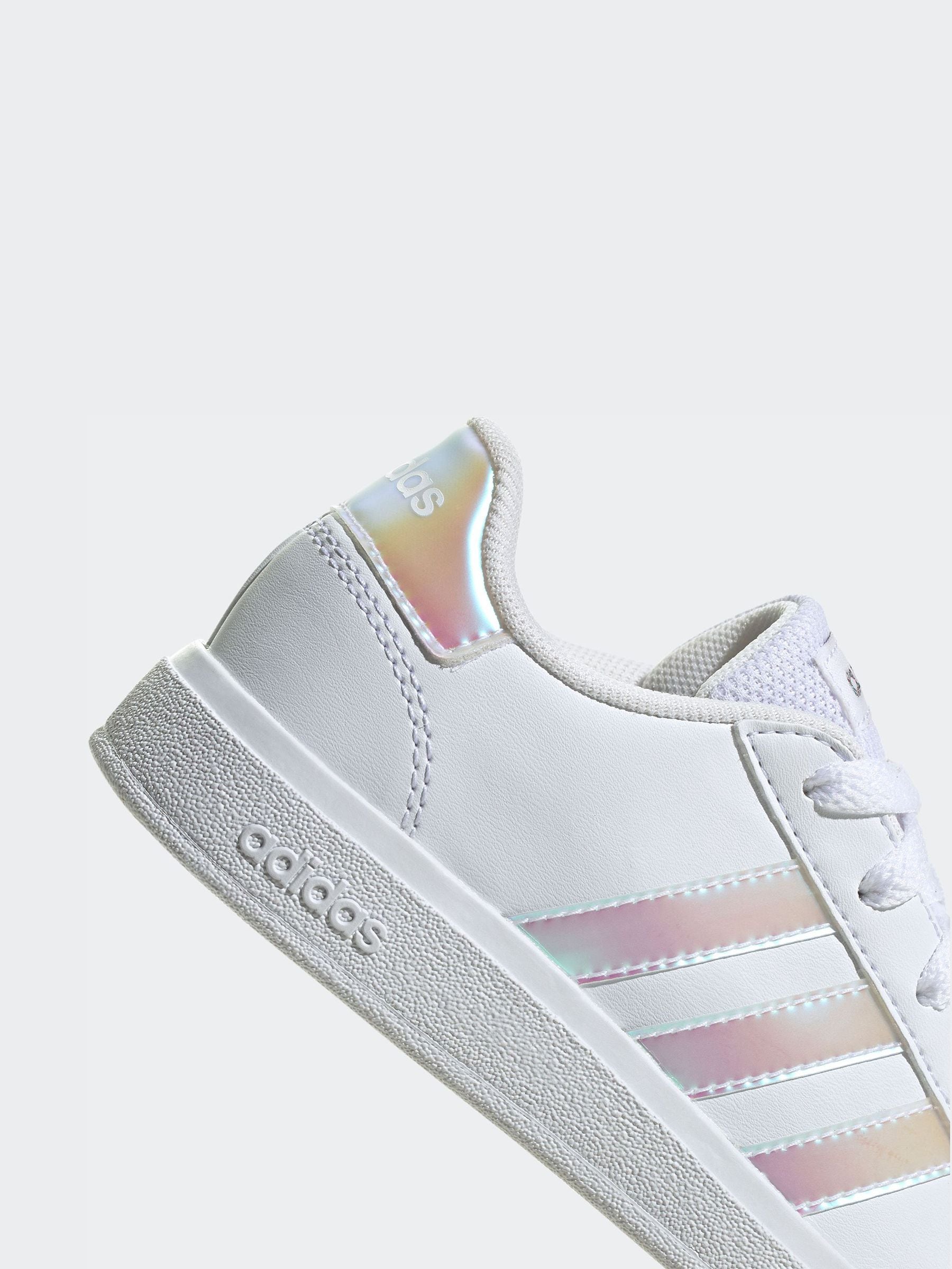 adidas White Grand Court Lifestyle Lace Tennis Shoes image 8
