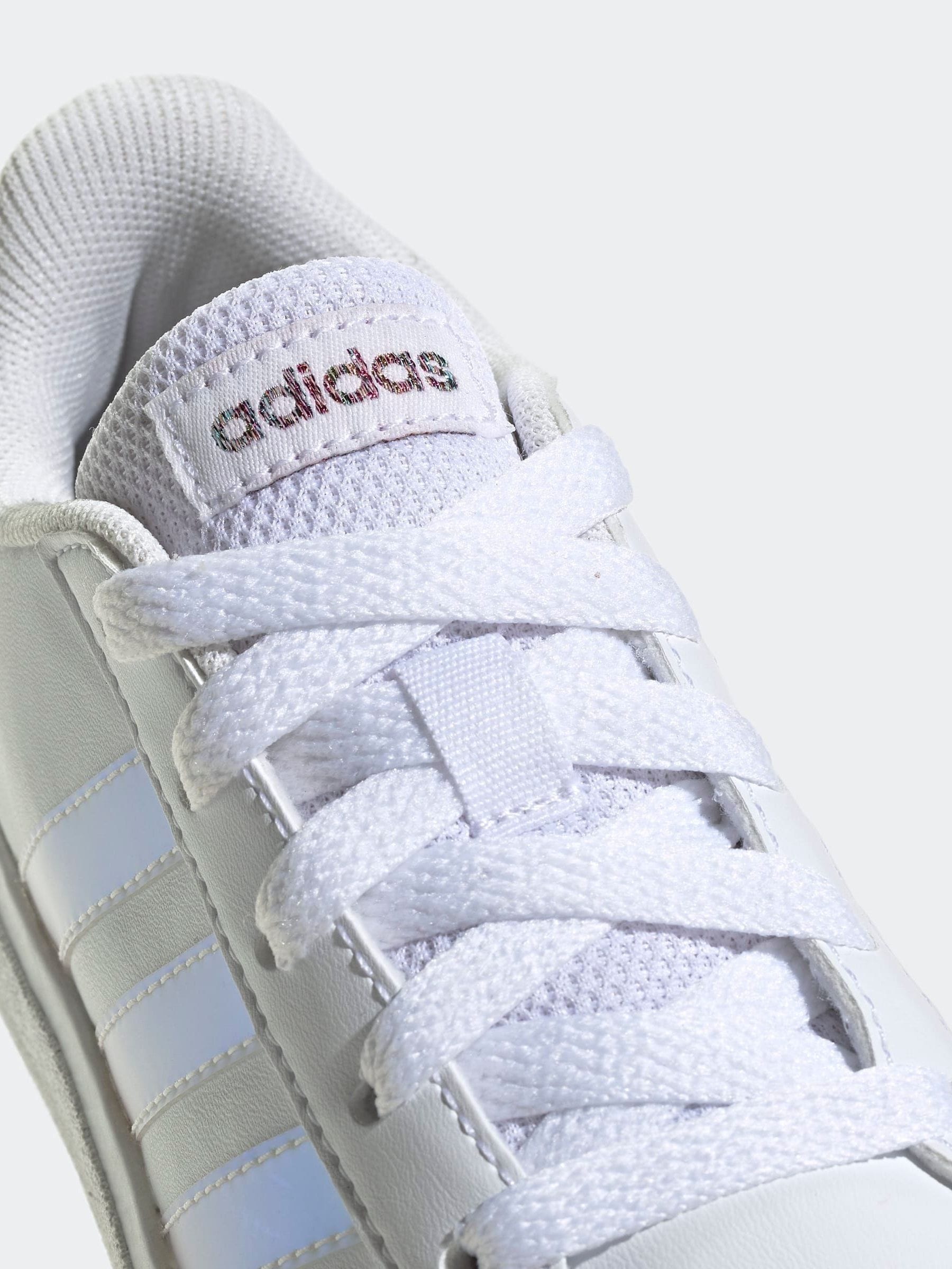 adidas White Grand Court Lifestyle Lace Tennis Shoes image 9