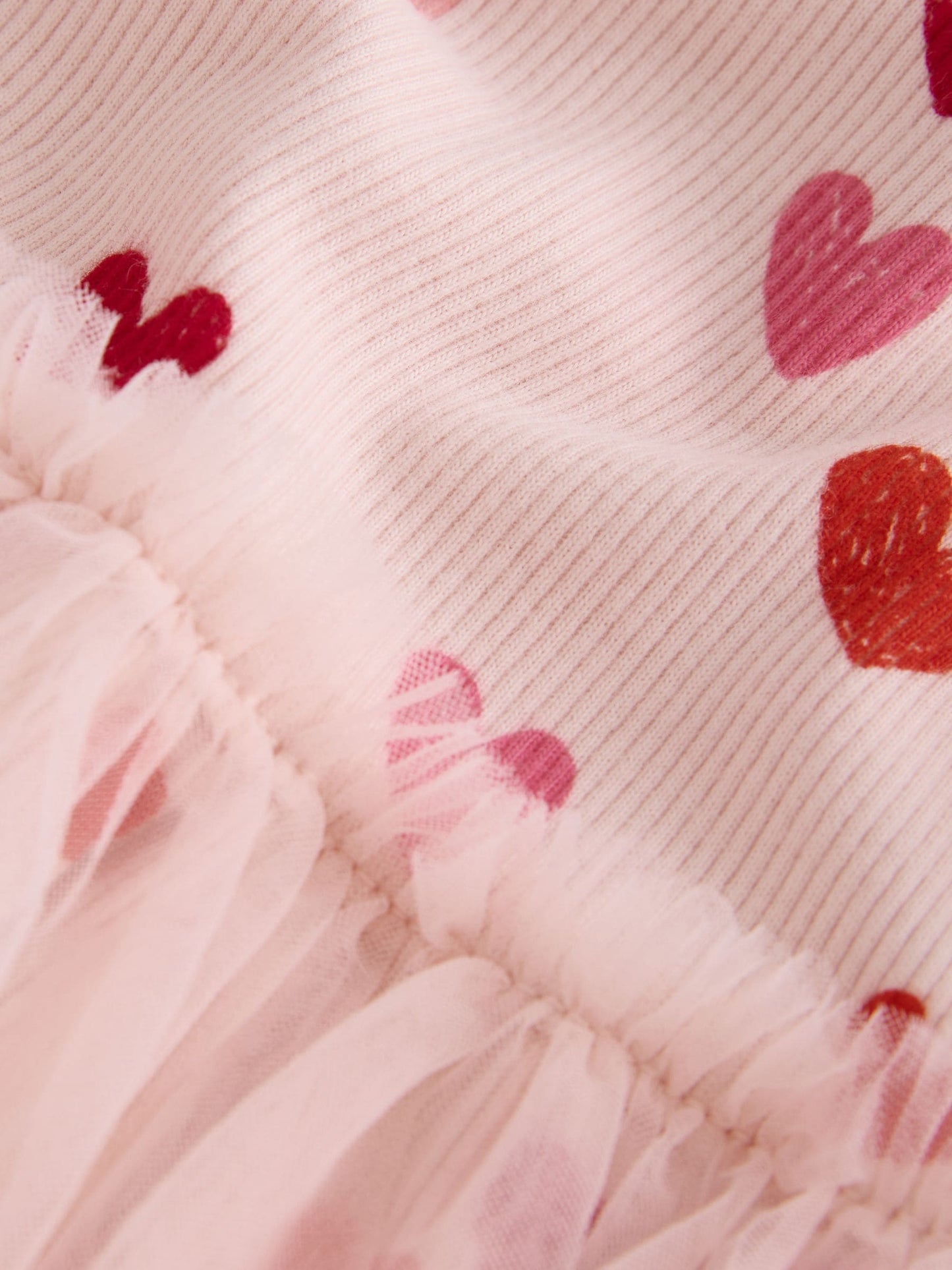 Dsiney Kidz - Pink Hearts Long Sleeve Ribbed Mesh Party Dress (3mths-7yrs) image 7
