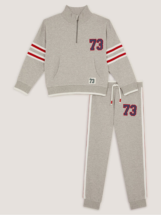 Monsoon Grey Half Zip Sweat Top and Jogger Set image 2