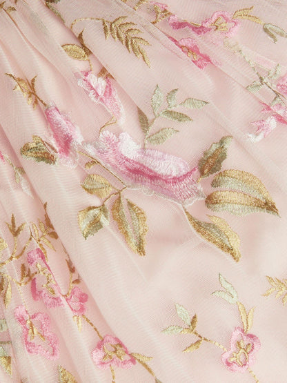 Monsoon Pink Azalea Floral Embroidered Long Sleeve Dress image 4