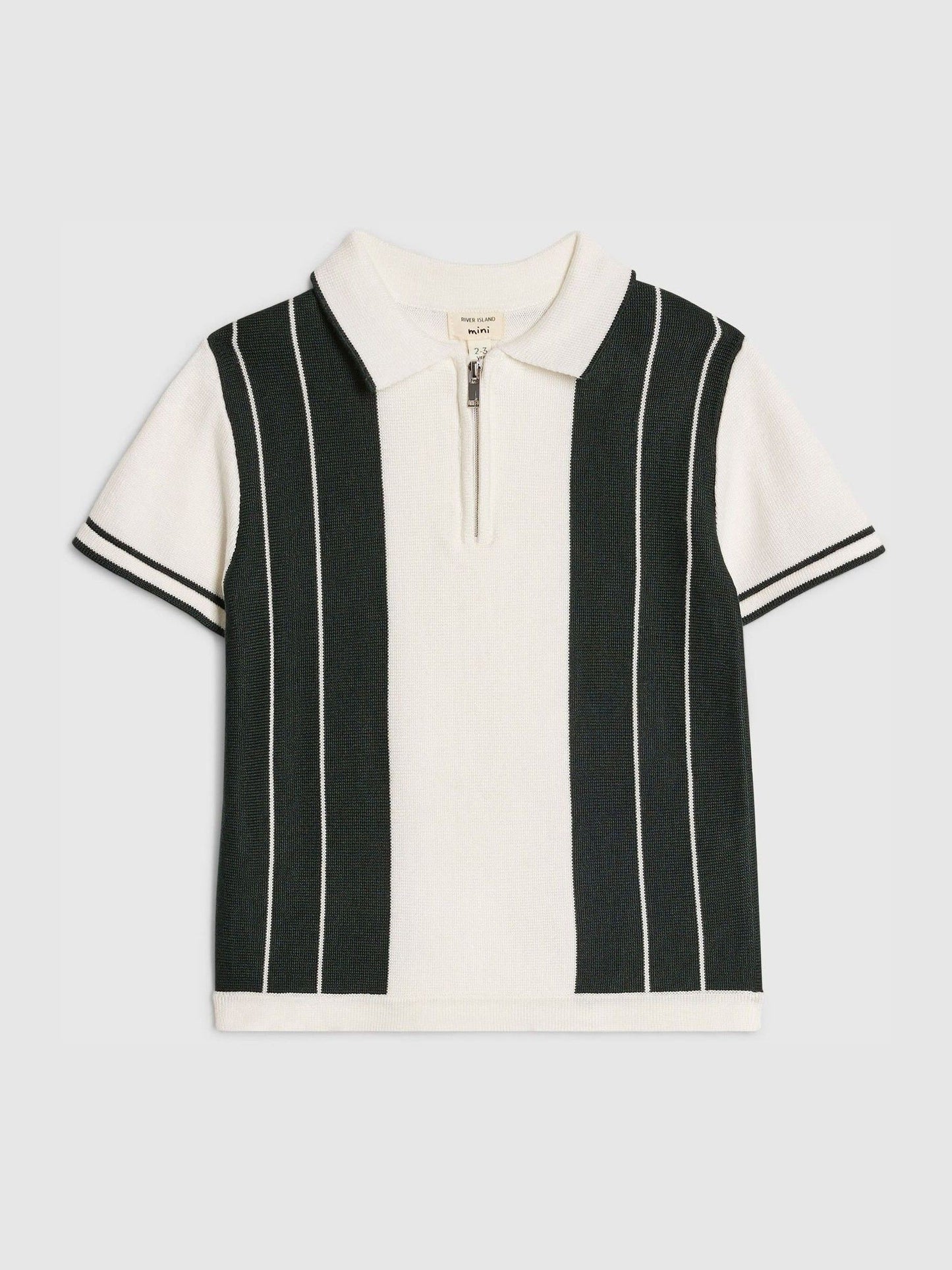 Dsiney Kidz - River Island White/Green Stripe Polo Shirt image 1