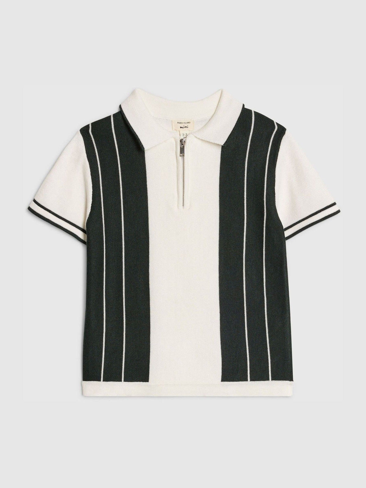 Dsiney Kidz - River Island White/Green Stripe Polo Shirt image 1