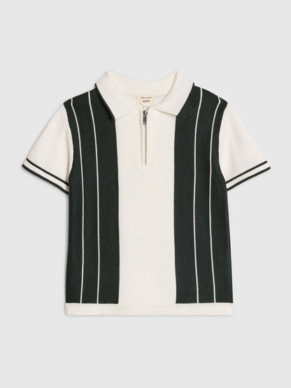 Dsiney Kidz - River Island White/Green Stripe Polo Shirt image 1