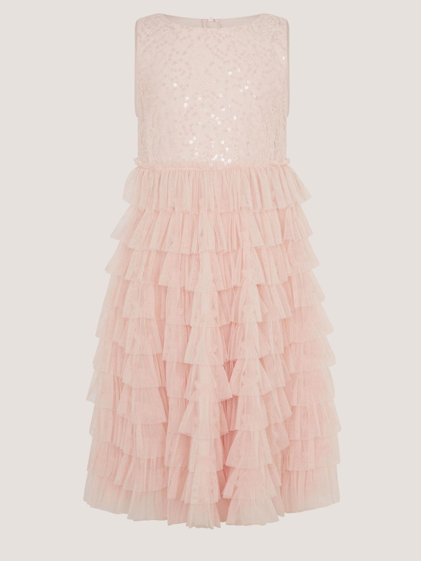 Monsoon Pink Taylor Sequin Lace Tiered Party Dress image 2
