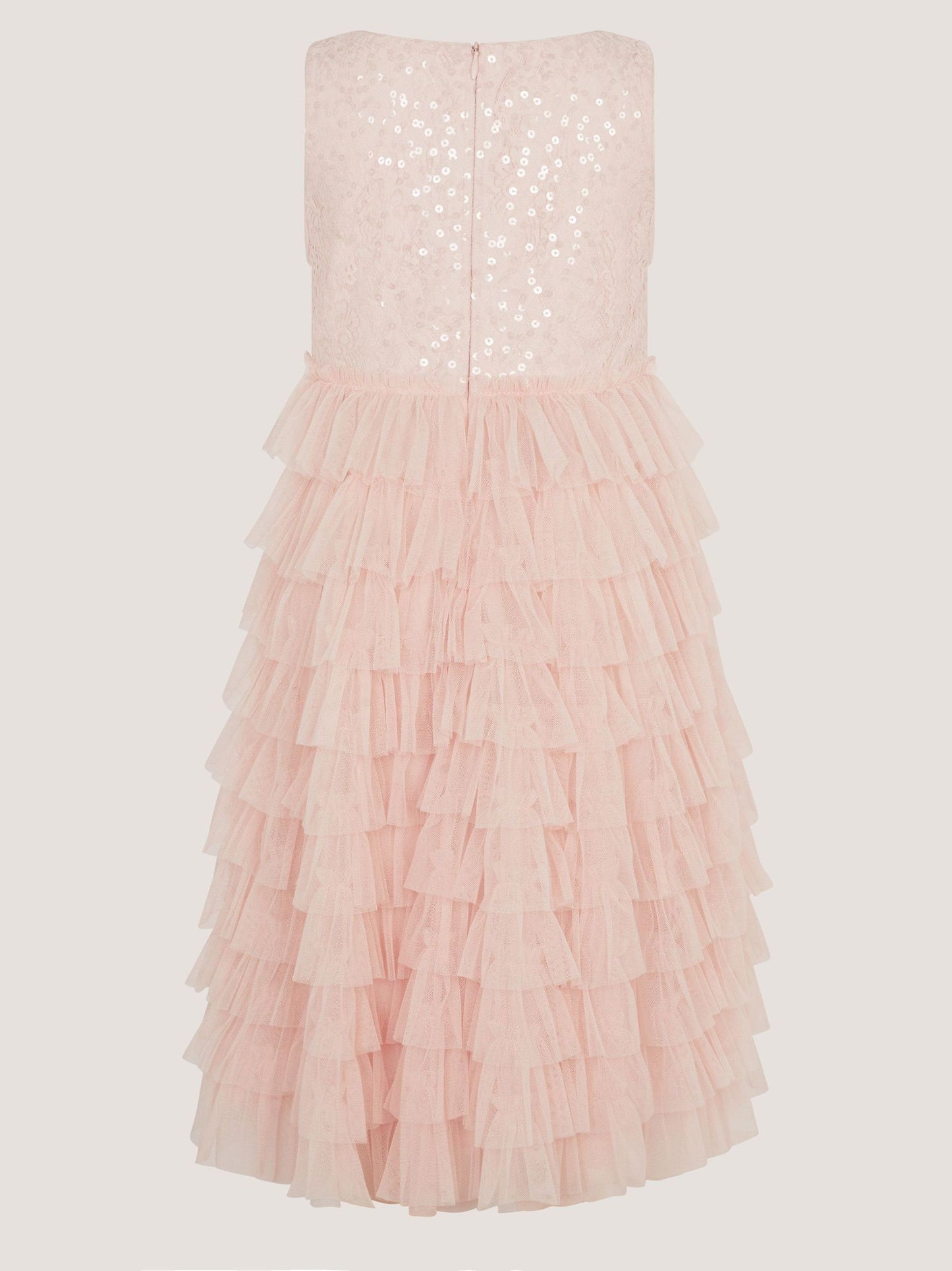 Monsoon Pink Taylor Sequin Lace Tiered Party Dress image 3