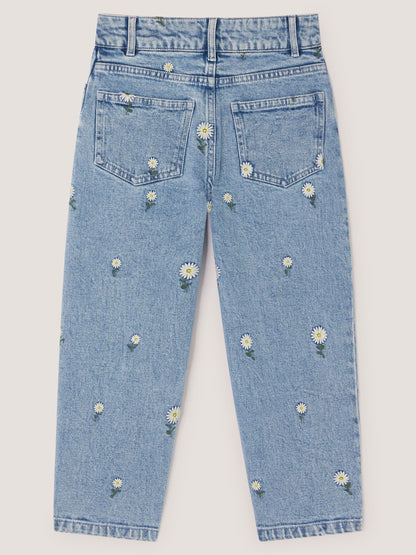 Dsiney Kidz - Monsoon Blue Daisy Embroidered Barrel Jeans image 3