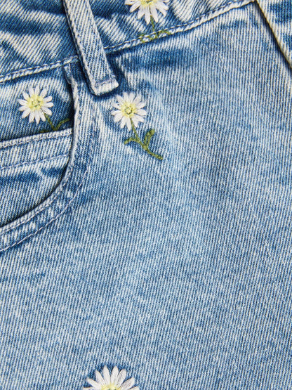 Dsiney Kidz - Monsoon Blue Daisy Embroidered Barrel Jeans image 4