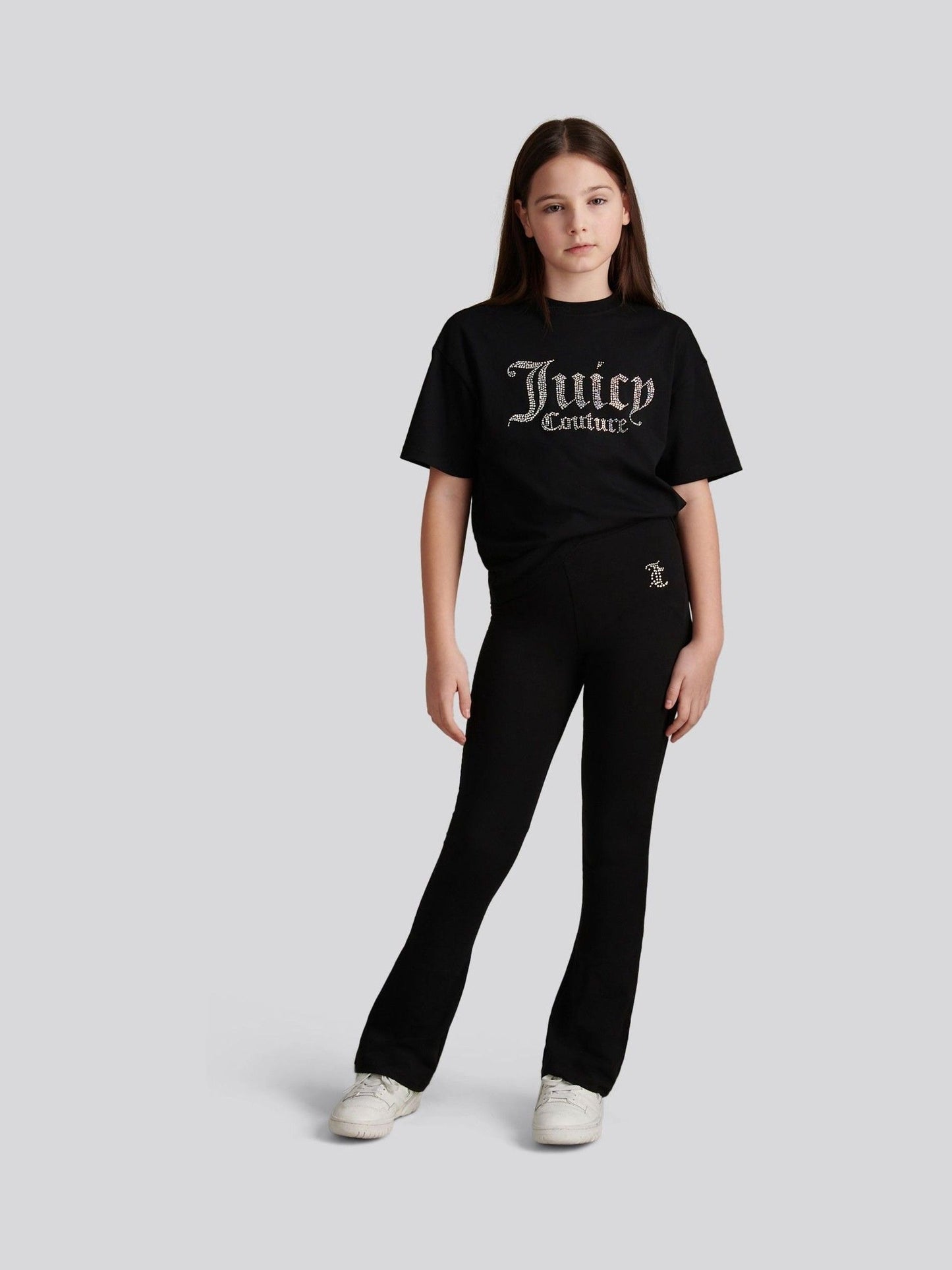 Dsiney Kidz - Juicy Couture Black Diamante T-Shirt & Flared Leggings Set image 2
