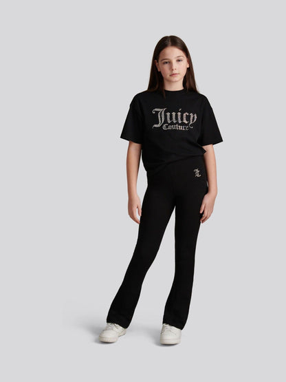 Dsiney Kidz - Juicy Couture Black Diamante T-Shirt & Flared Leggings Set image 2