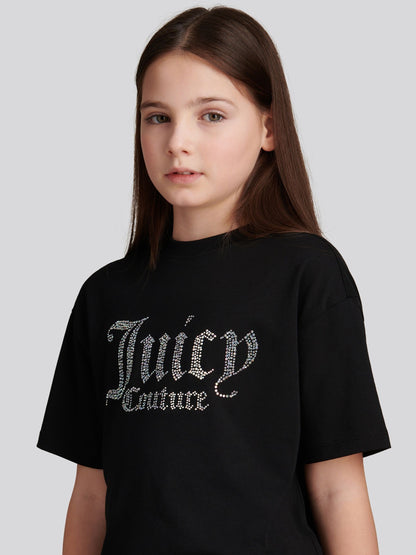 Dsiney Kidz - Juicy Couture Black Diamante T-Shirt & Flared Leggings Set image 5