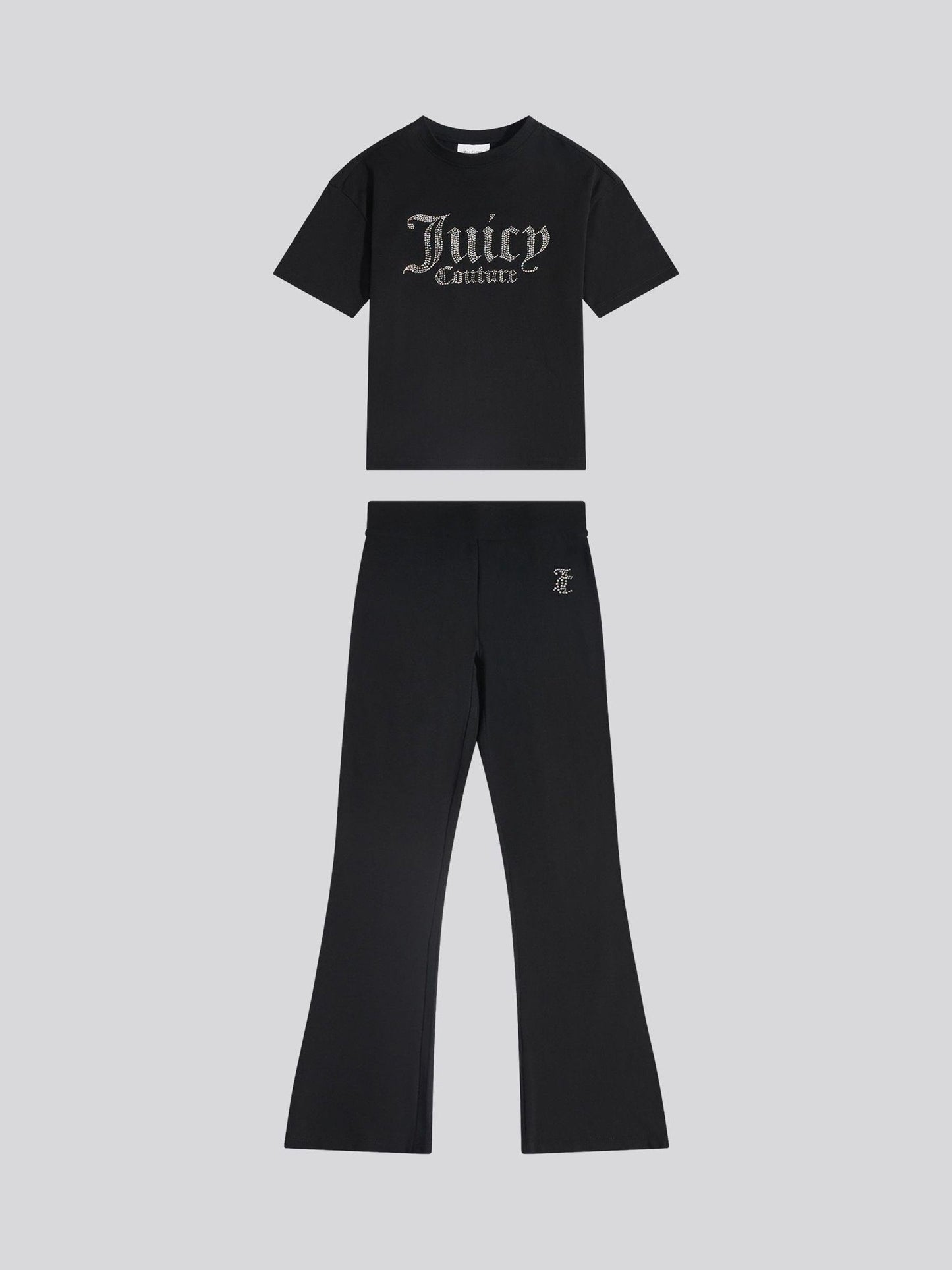 Dsiney Kidz - Juicy Couture Black Diamante T-Shirt & Flared Leggings Set image 7