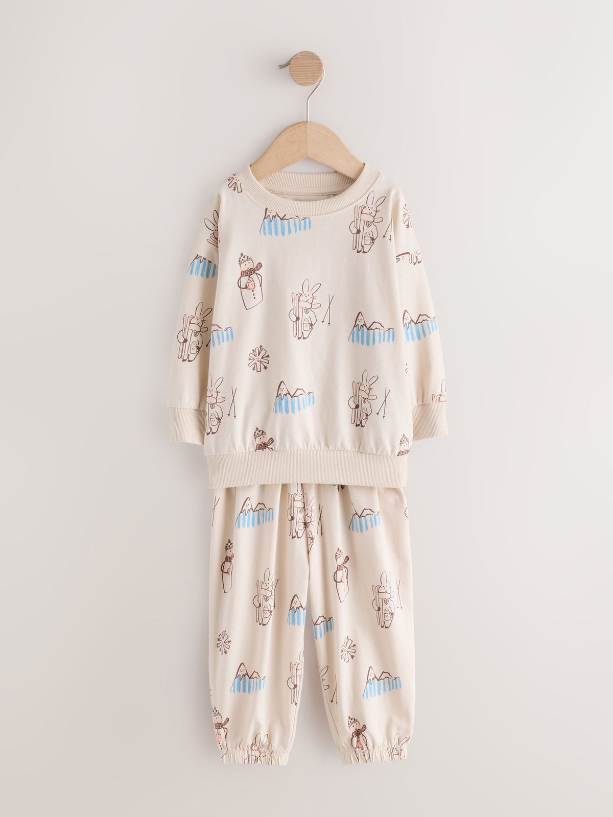 Dsiney Kidz - Blue/Ecru Cat/Floral Jogger Pyjamas 3 Pack (9mths-12yrs) image 4