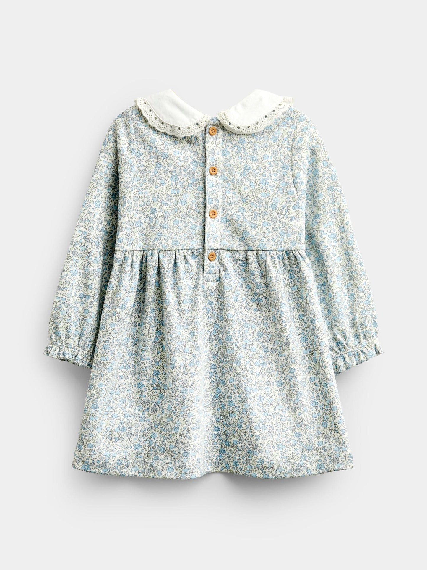 Dsiney Kidz - JoJo Maman Bébé Blue Disty Floral Floral Smocked Baby Dress Set image 3