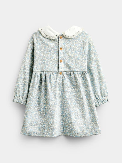 Dsiney Kidz - JoJo Maman Bébé Blue Disty Floral Floral Smocked Baby Dress Set image 3