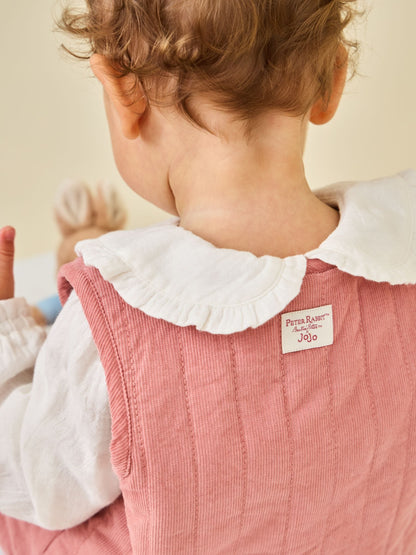 JoJo Maman Bébé Rose Pink Peter Rabbit Flopsy Bunny Blouse, Legging & Gilet Baby Set - image 2