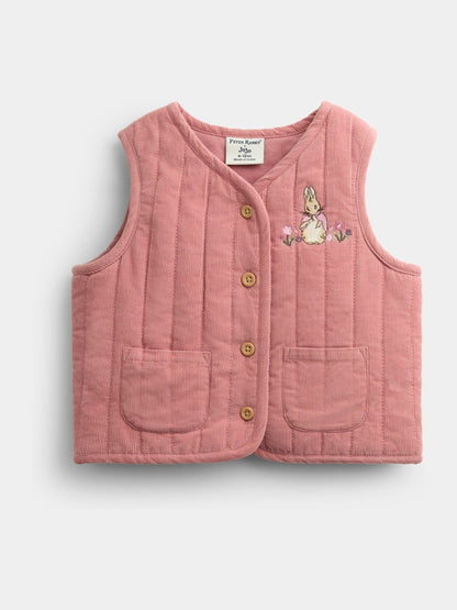 JoJo Maman Bébé Rose Pink Peter Rabbit Flopsy Bunny Blouse, Legging & Gilet Baby Set - image 4