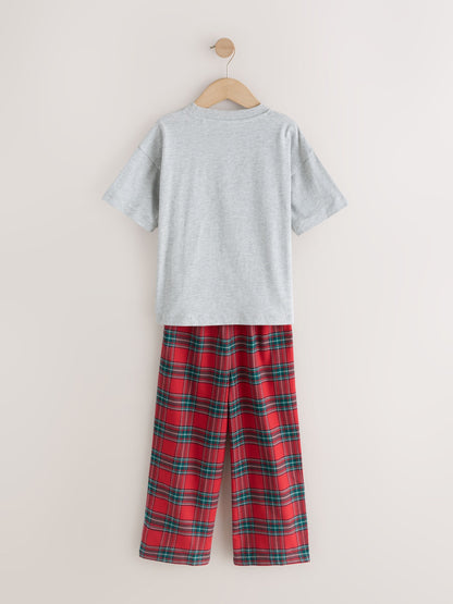 Red/Grey Vintage Christmas Wide Leg Woven Pyjamas 1 Pack (3-16yrs) - image 5