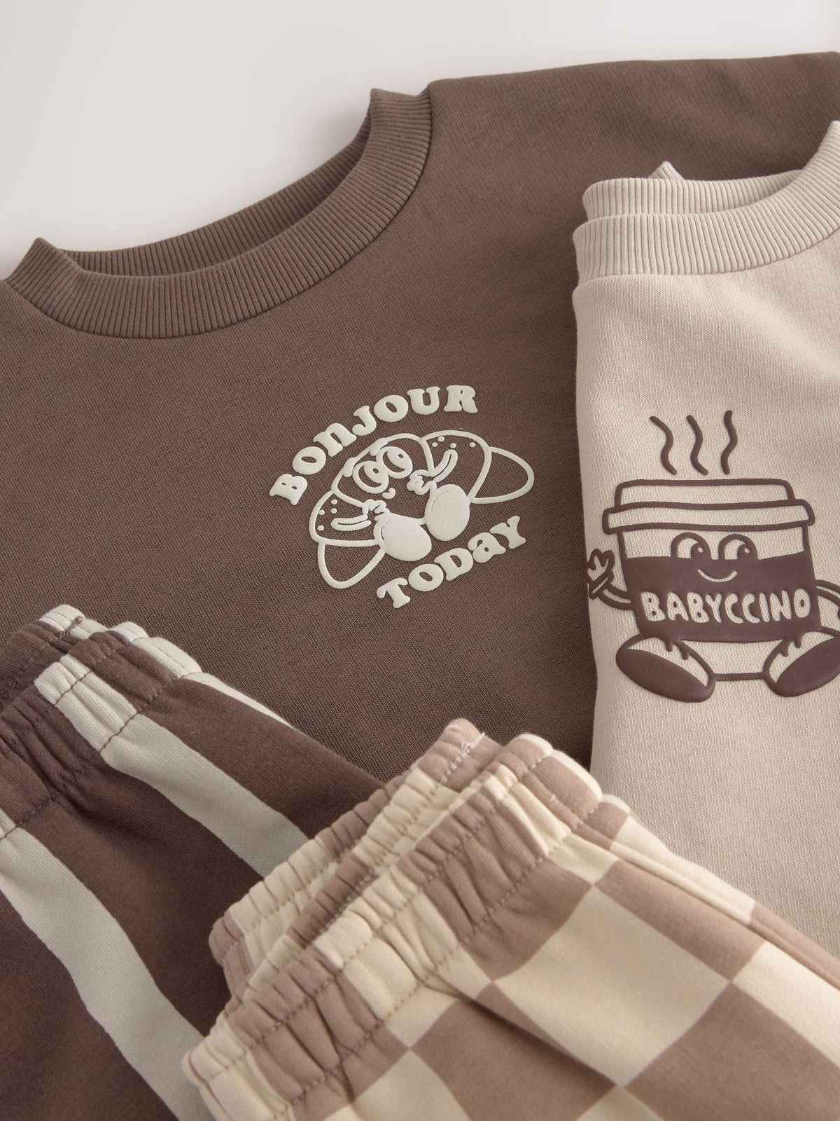 Brown/Cream Crew Neck Joggers Set 4 Piece (3mths-7yrs) - image 11