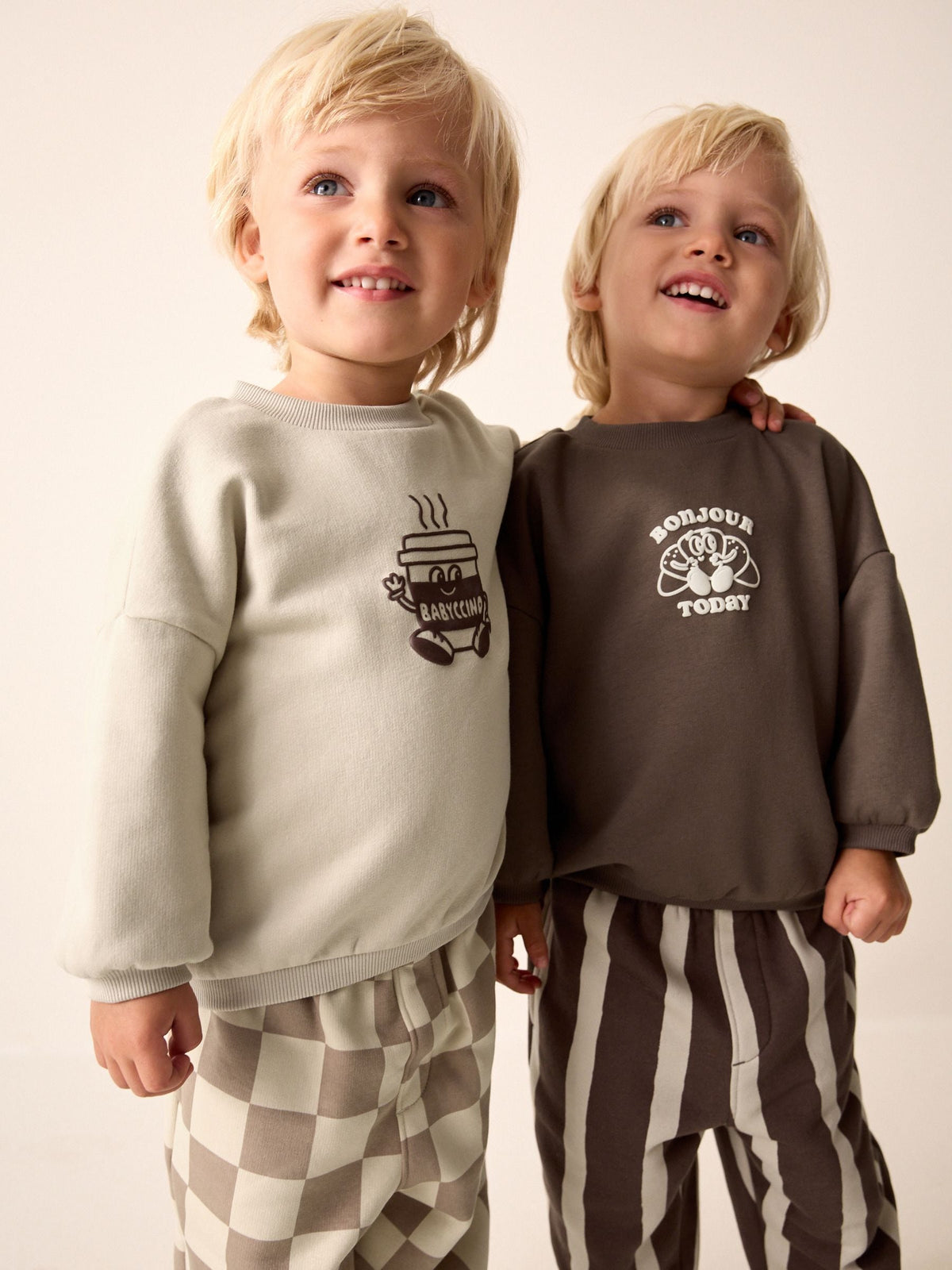 Brown/Cream Crew Neck Joggers Set 4 Piece (3mths-7yrs) - image 3