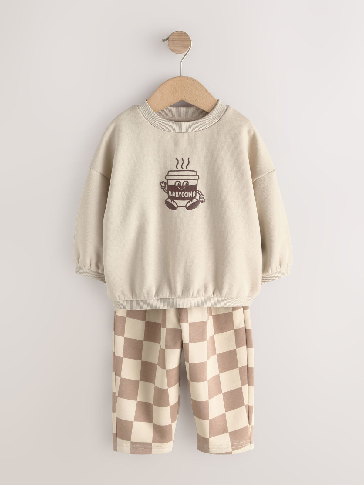 Brown/Cream Crew Neck Joggers Set 4 Piece (3mths-7yrs) - image 6
