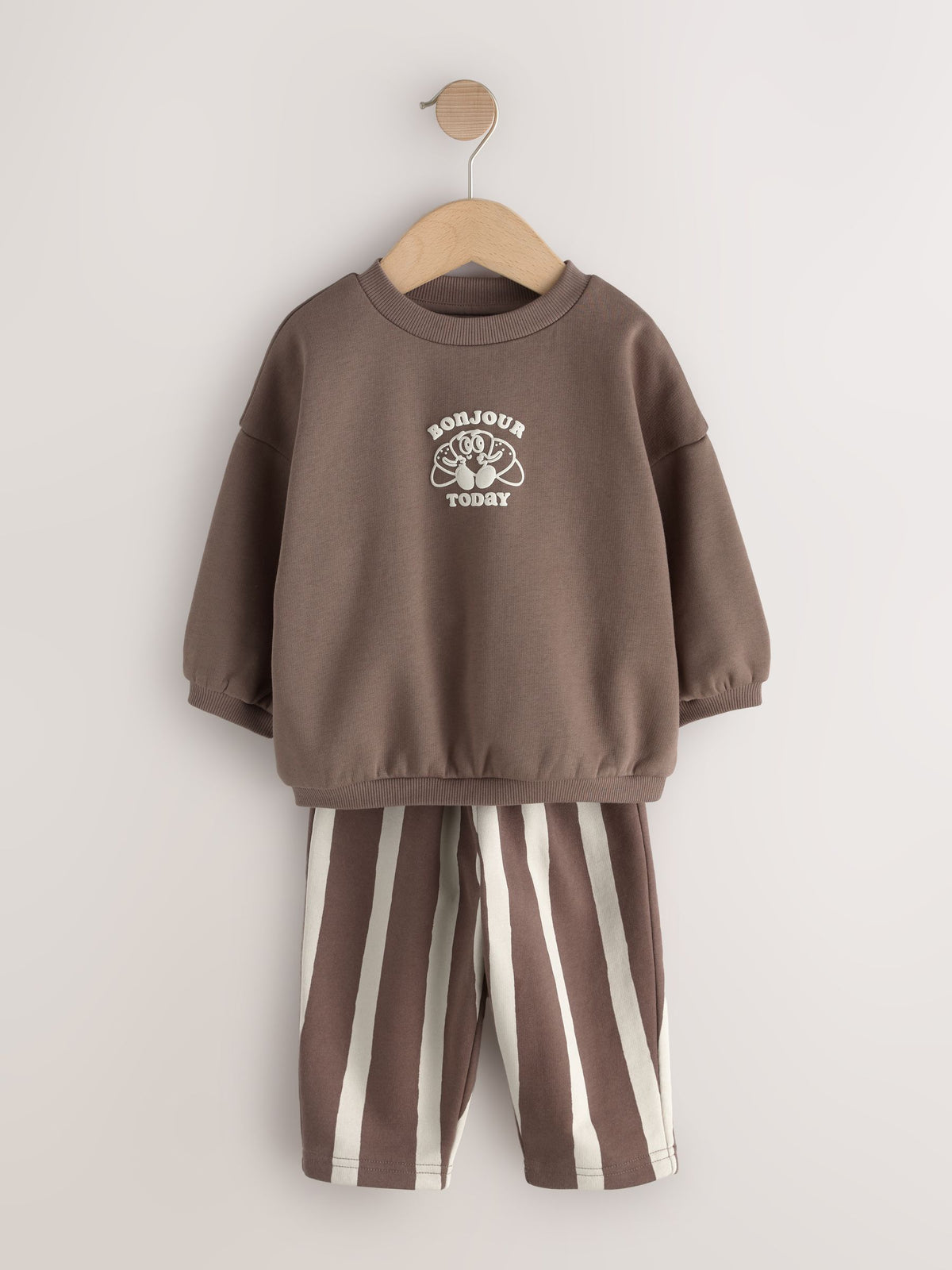 Brown/Cream Crew Neck Joggers Set 4 Piece (3mths-7yrs) - image 8