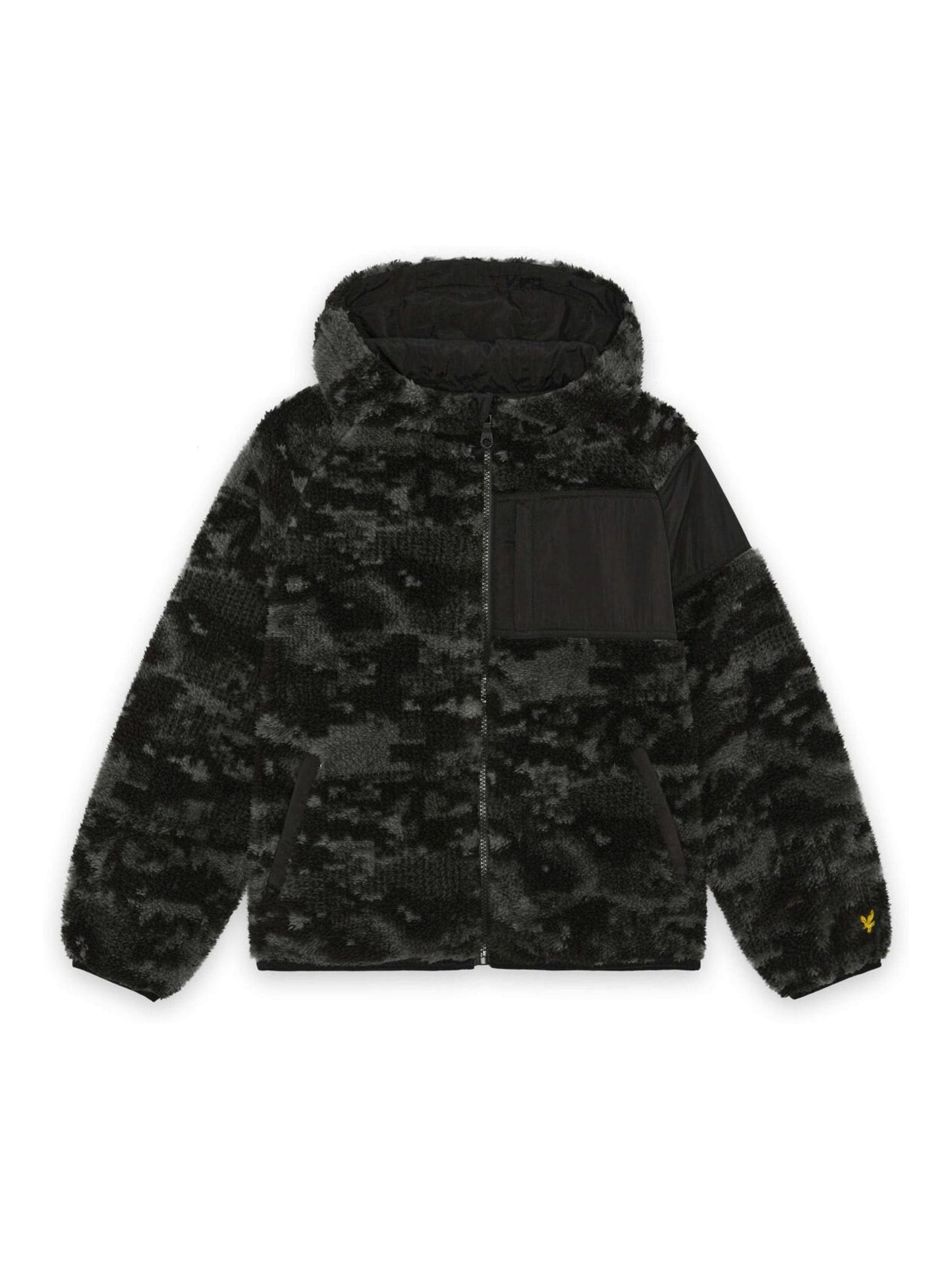 Dsiney Kidz - Lyle & Scott Black Pixelated Print Reversible Fleece Jacket image 1