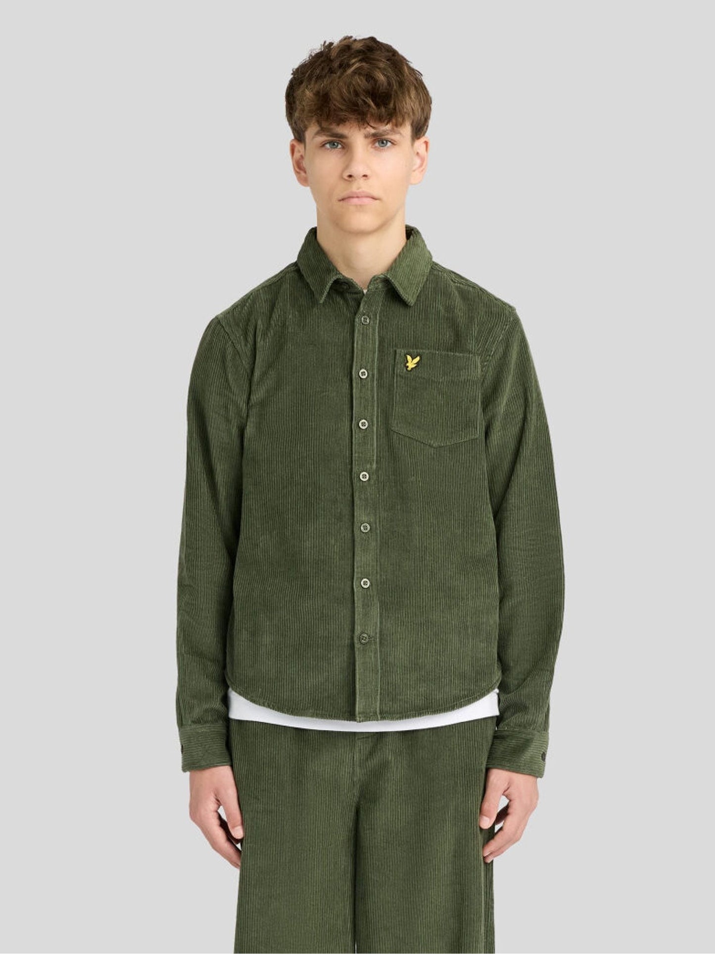 Dsiney Kidz - Lyle & Scott Green Cord Long Sleeve Shirt image 1