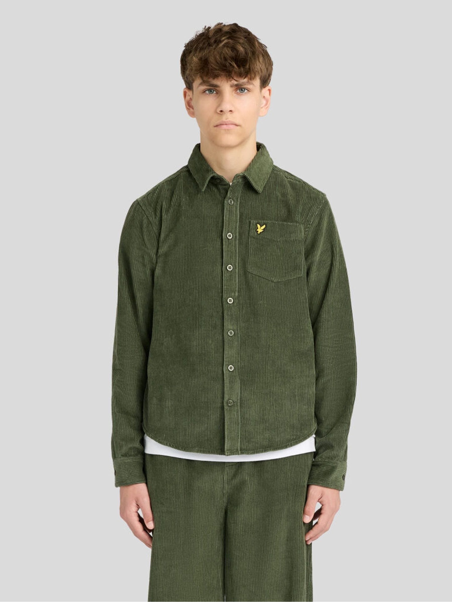 Dsiney Kidz - Lyle & Scott Green Cord Long Sleeve Shirt image 1