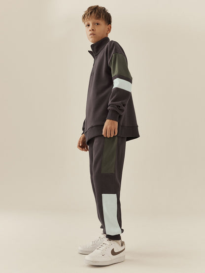 Mink Brown Funnel Neck Zip Up Joggers Set (3-16yrs) - image 2