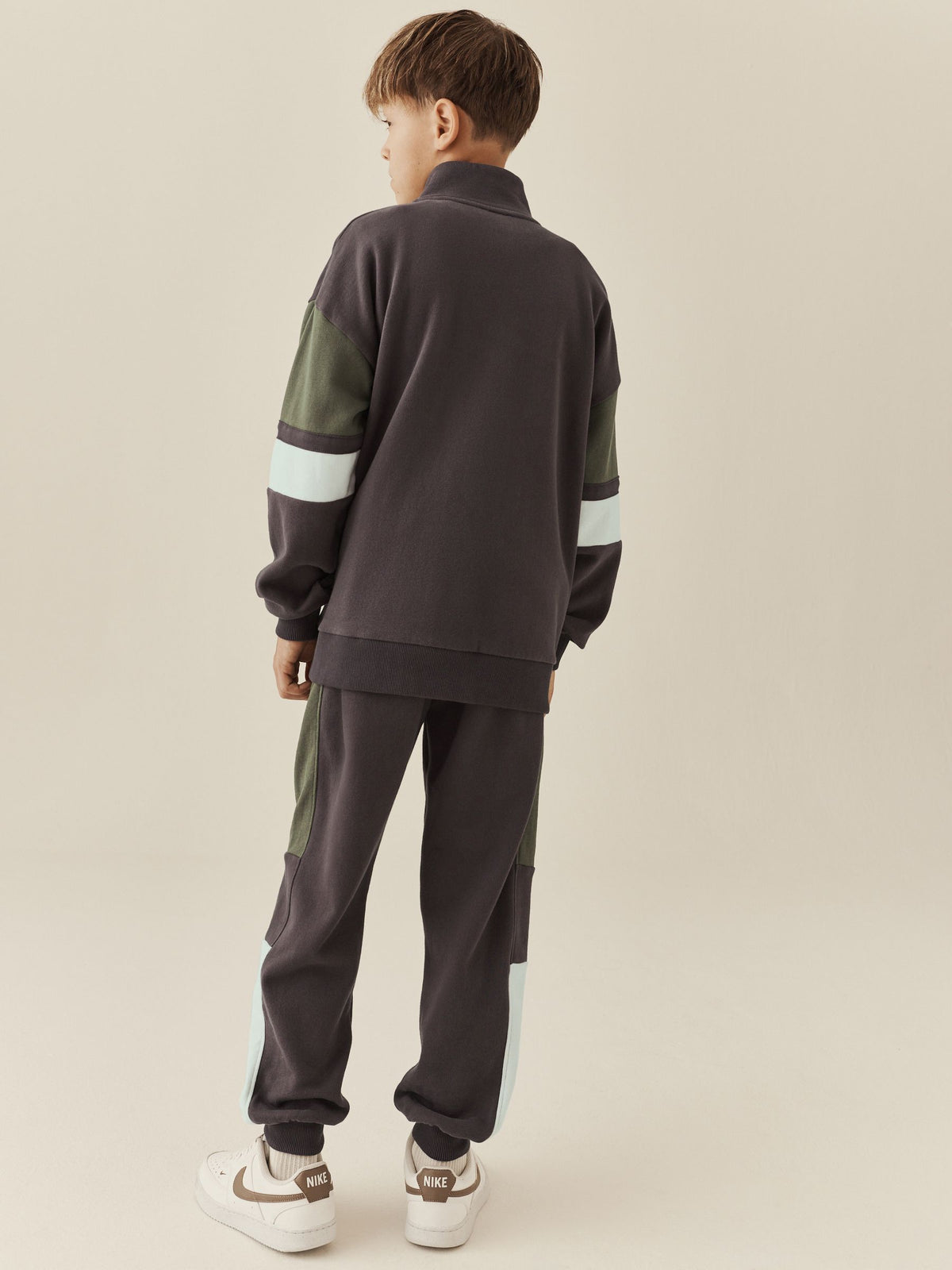 Mink Brown Funnel Neck Zip Up Joggers Set (3-16yrs) - image 4