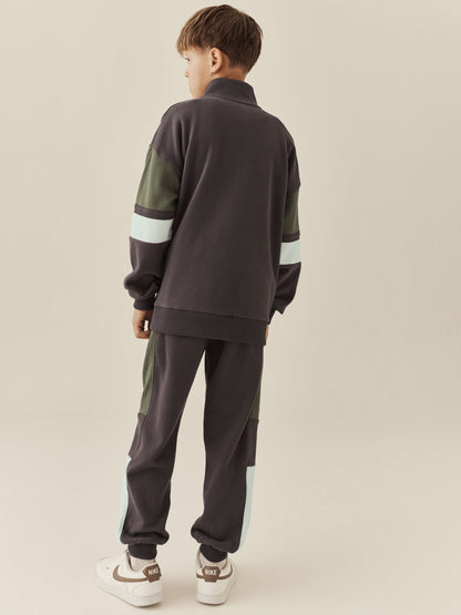 Mink Brown Funnel Neck Zip Up Joggers Set (3-16yrs) - image 4