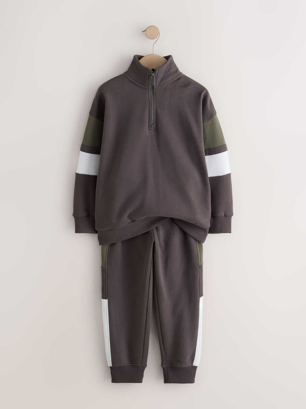 Mink Brown Funnel Neck Zip Up Joggers Set (3-16yrs) - image 7