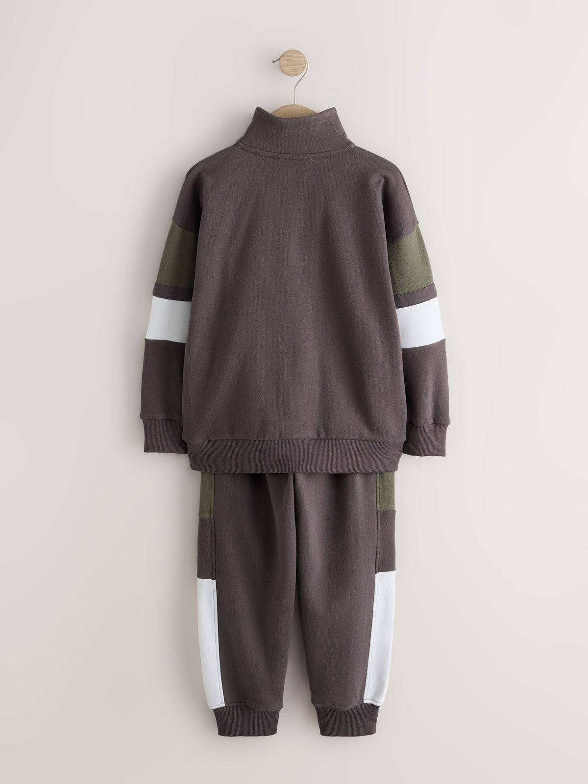 Mink Brown Funnel Neck Zip Up Joggers Set (3-16yrs) - image 8