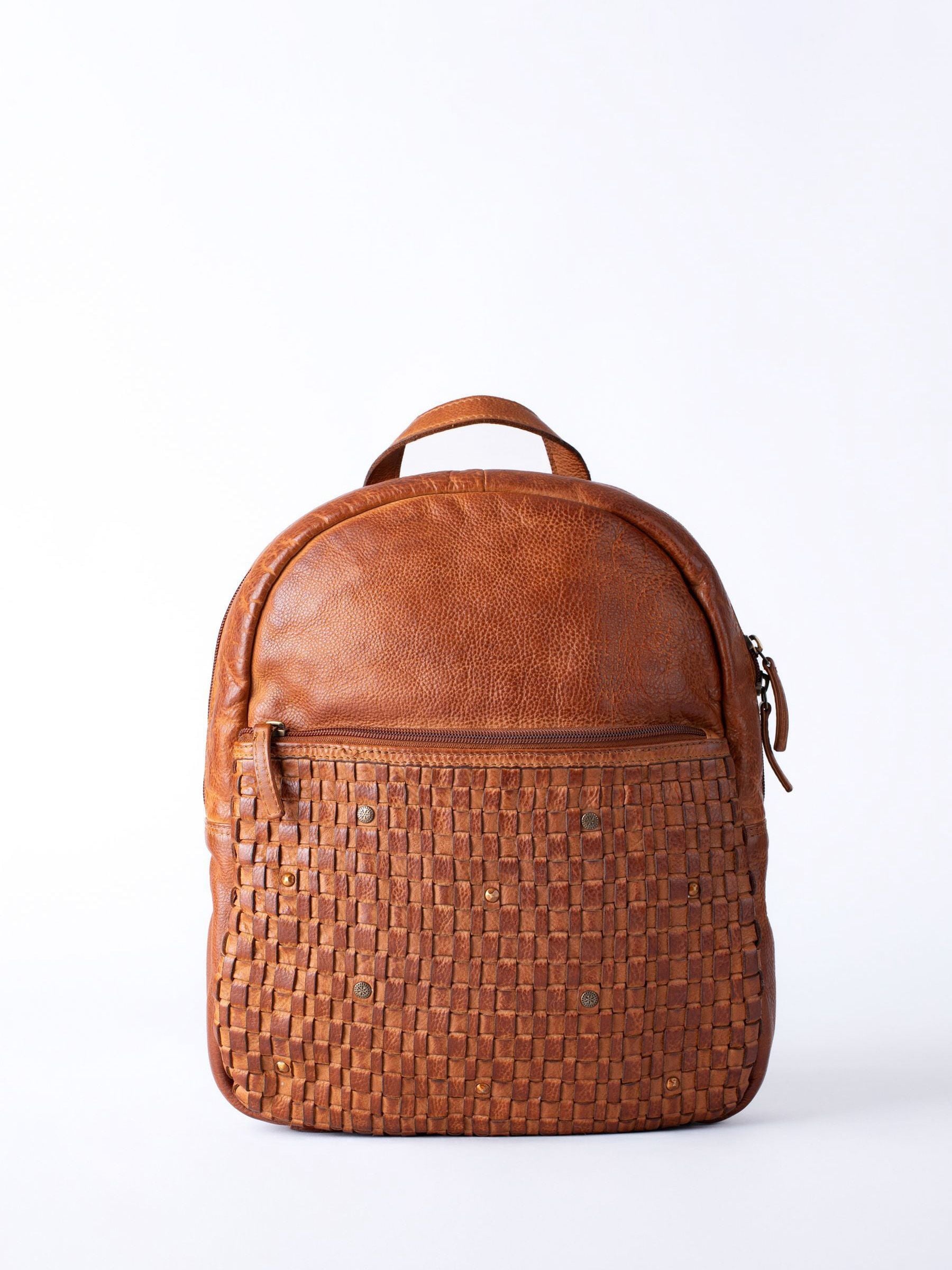 Lakeland Leather Brown Storrs Woven Backpack image 1