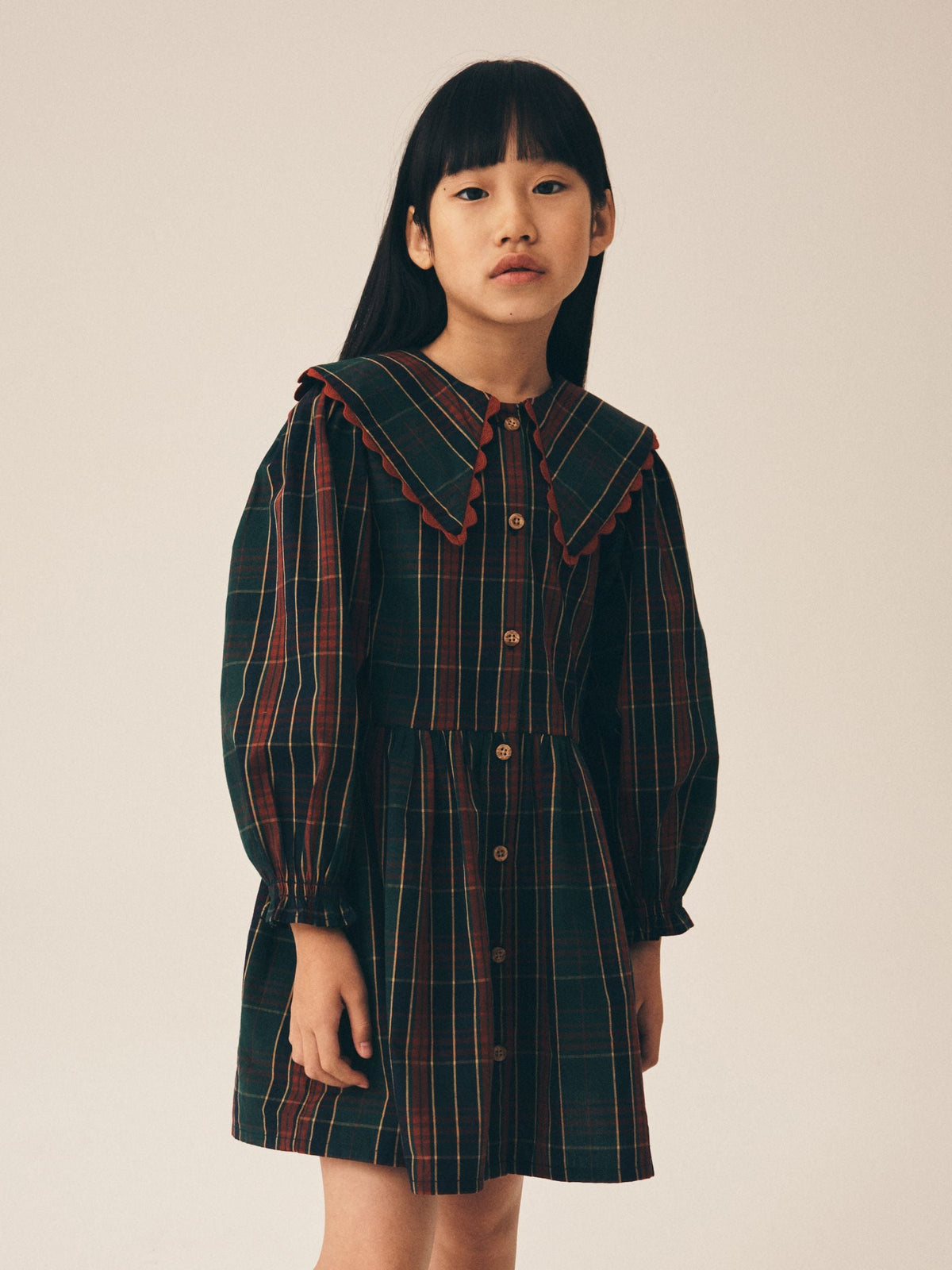 Dsiney Kidz - Red Collar Tartan Dress (3-16yrs) image 1