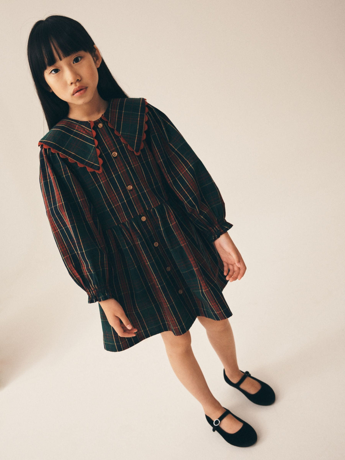 Dsiney Kidz - Red Collar Tartan Dress (3-16yrs) image 2