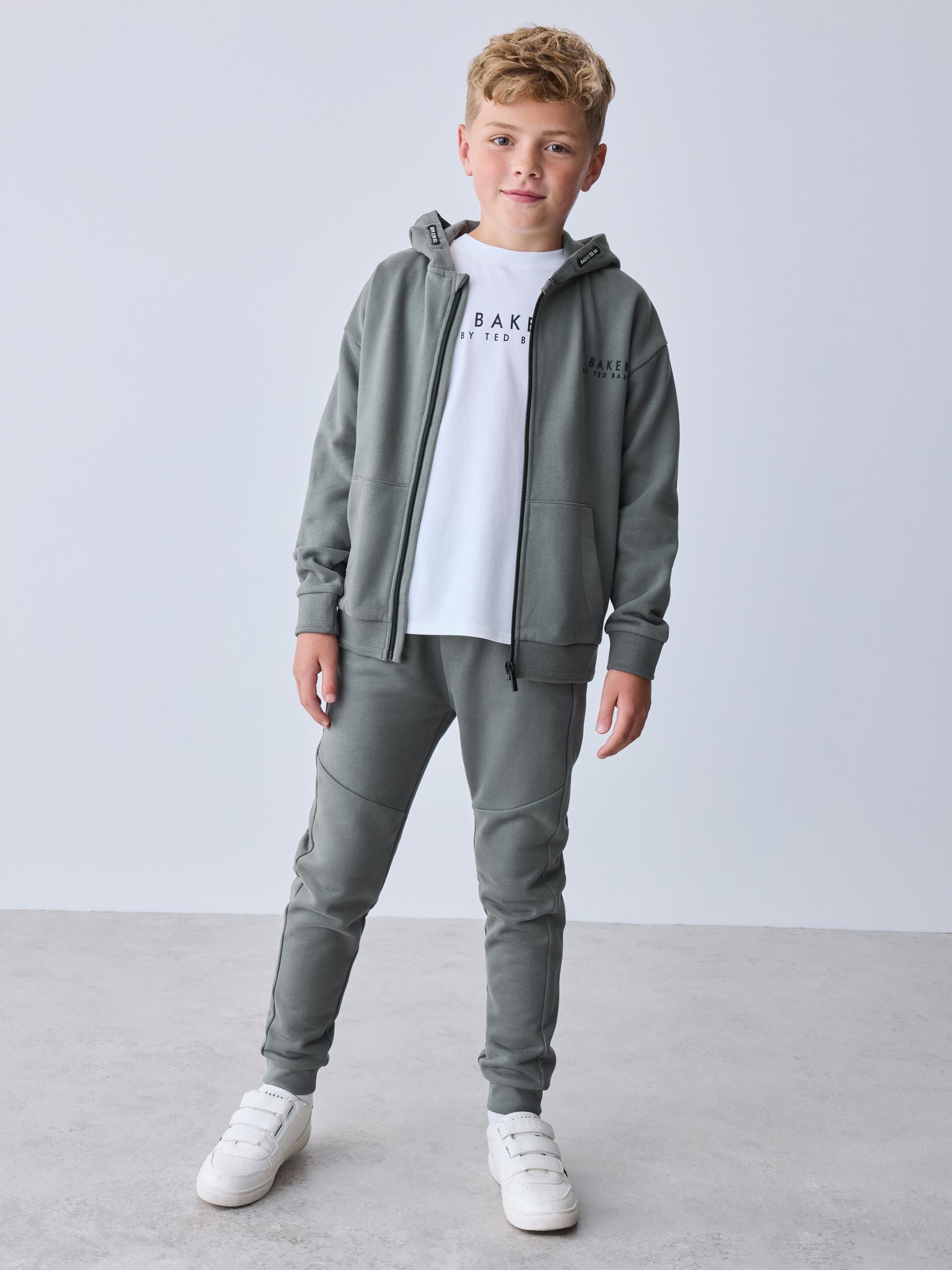 Dsiney Kidz - Baker by Ted Baker Charcoal Grey Baker by Ted Baker Zip Through Hoodie and Jogger Set image 1