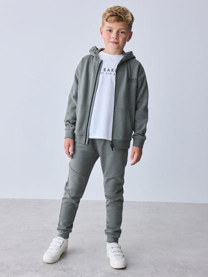 Dsiney Kidz - Baker by Ted Baker Charcoal Grey Baker by Ted Baker Zip Through Hoodie and Jogger Set image 1