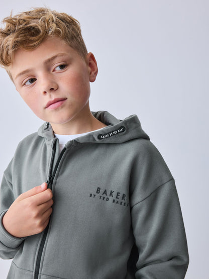 Dsiney Kidz - Baker by Ted Baker Charcoal Grey Baker by Ted Baker Zip Through Hoodie and Jogger Set image 3