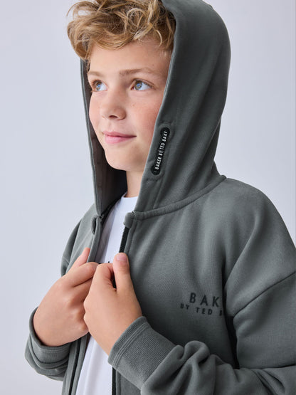 Dsiney Kidz - Baker by Ted Baker Charcoal Grey Baker by Ted Baker Zip Through Hoodie and Jogger Set image 4
