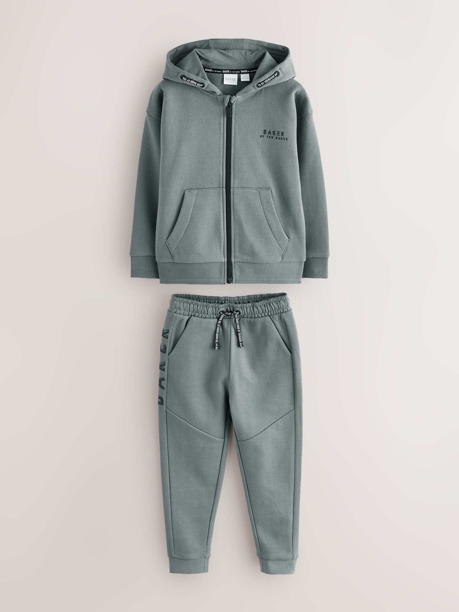 Dsiney Kidz - Baker by Ted Baker Charcoal Grey Baker by Ted Baker Zip Through Hoodie and Jogger Set image 8