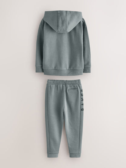 Dsiney Kidz - Baker by Ted Baker Charcoal Grey Baker by Ted Baker Zip Through Hoodie and Jogger Set image 9