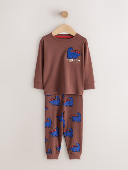 Red/Brown/Mustard Graphic Snuggle Pyjamas 3 Pack (9mths-8yrs) - image 2