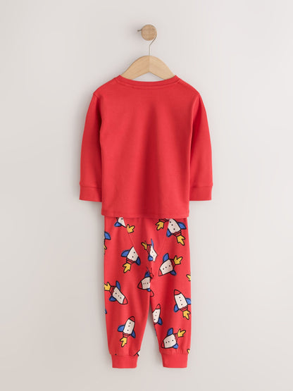 Red/Brown/Mustard Graphic Snuggle Pyjamas 3 Pack (9mths-8yrs) - image 5